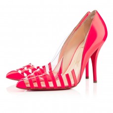 Décolleté Christian Louboutin Pivichic in PVC da 100 mm, colore rosa, Parigi