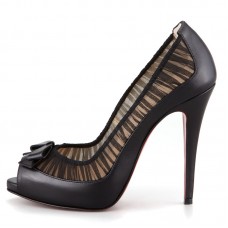 Décolleté Christian Louboutin Angelique 120mm con punta aperta, nere Décolleté Christian Louboutin Angelique 120mm con punta aperta, nere