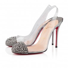 Christian Louboutin Epoca 100mm Slingbacks Argento Christian Louboutin Epoca 100mm Slingbacks Argento