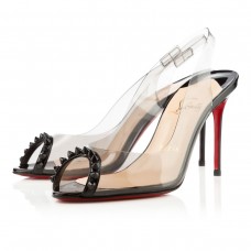 Sandali Christian Louboutin Ring My Toe 80mm Slingbacks neri