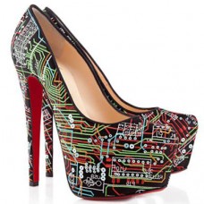 Sandali con plateau Christian Louboutin Daffodile 160mm Multicolore