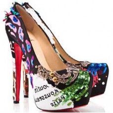 Sandali con plateau Christian Louboutin Daffodile 160mm Multicolore