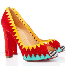 Décolleté Christian Louboutin Tibu 120mm con punta aperta, colore rosso