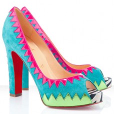Décolleté Christian Louboutin Tibu 120mm con punta aperta, colore blu
