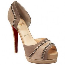 Décolleté Christian Louboutin Henry 140mm con punta aperta, colore nude Décolleté Christian Louboutin Henry 140mm con punta aperta, colore nude