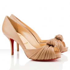 Christian Louboutin Greissimo 80mm Peep Toe Décolleté Beige