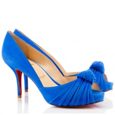 Christian Louboutin Greissimo 80mm Peep Toe Décolleté Blu