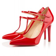 Décolleté Christian Louboutin con scollo a V, 100 mm, rosse