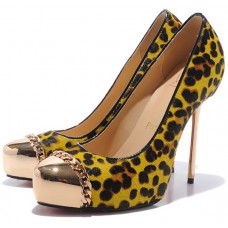 Décolleté Christian Louboutin Metalipp 120mm Leopard/Giallo