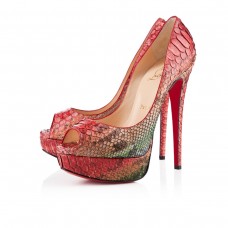 Décolleté Christian Louboutin Lady 140mm con punta aperta, multicolore Décolleté Christian Louboutin Lady 140mm con punta aperta, multicolore