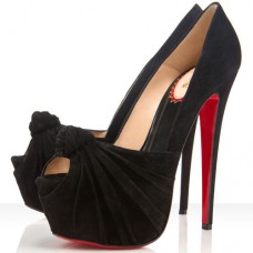 Décolleté Christian Louboutin Lady Gres 160mm con punta aperta, nere Décolleté Christian Louboutin Lady Gres 160mm con punta aperta, nere