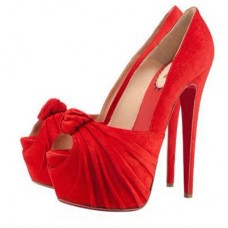 Décolleté Christian Louboutin Lady Gres 160mm con punta aperta, colore rosso Décolleté Christian Louboutin Lady Gres 160mm con punta aperta, colore rosso