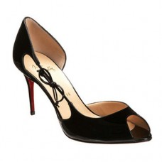 Décolleté Christian Louboutin Delico 100mm con punta aperta, nere Décolleté Christian Louboutin Delico 100mm con punta aperta, nere