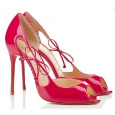 Décolleté Christian Louboutin Delico 100mm con punta aperta, colore Rose Matador Décolleté Christian Louboutin Delico 100mm con punta aperta, colore Rose Matador