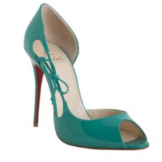 Décolleté Christian Louboutin Delico 100mm con punta aperta, colore giada Décolleté Christian Louboutin Delico 100mm con punta aperta, colore giada