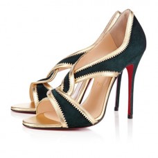 Décolleté Christian Louboutin Suzanana 100mm con punta aperta, colore verde