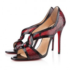 Décolleté Christian Louboutin Suzanana 100mm con punta aperta, colore rosso