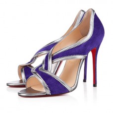 Décolleté Christian Louboutin Suzanana 100mm con punta aperta, colore viola