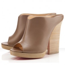 Scarpe con tacco a spillo e punta aperta Christian Louboutin Roche color ostrica