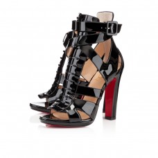 Décolleté Christian Louboutin Keny 120mm con punta aperta, nere Décolleté Christian Louboutin Keny 120mm con punta aperta, nere