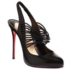 Christian Louboutin Mille Cordes 100mm Slingbacks Nero