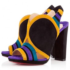 Décolleté Christian Louboutin Fourmi 120mm con punta aperta, colore pavone Décolleté Christian Louboutin Fourmi 120mm con punta aperta, colore pavone