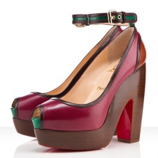 Décolleté Christian Louboutin Minimi 140mm con punta aperta, colore bordeaux