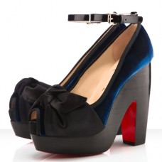 Décolleté Christian Louboutin Minimi 140mm con punta aperta, blu Décolleté Christian Louboutin Minimi 140mm con punta aperta, blu