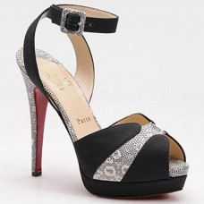 Sandali Christian Louboutin Double Moc 120mm neri