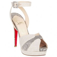 Sandali Christian Louboutin Double Moc 120mm color tortora