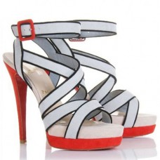 Sandali Christian Louboutin Straratata 120mm grigi