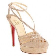 Sandali Christian Louboutin Tres Francaise 140mm Beige