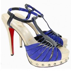 Sandali Christian Louboutin Zigounette 140mm blu